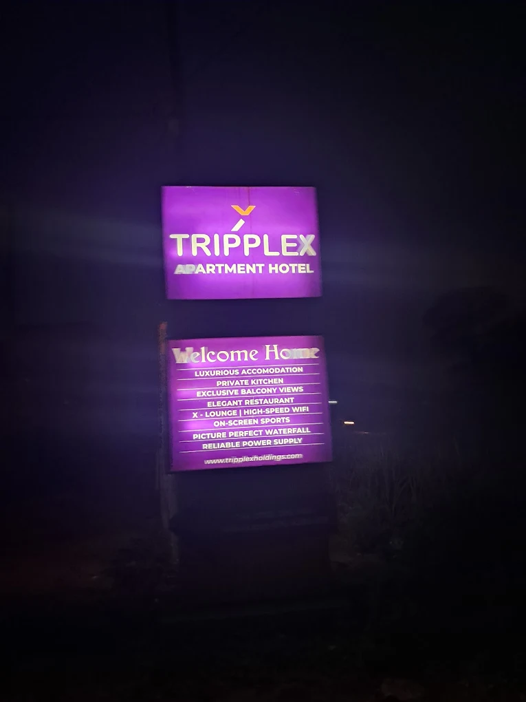 The Tripplex Welcome Home sign